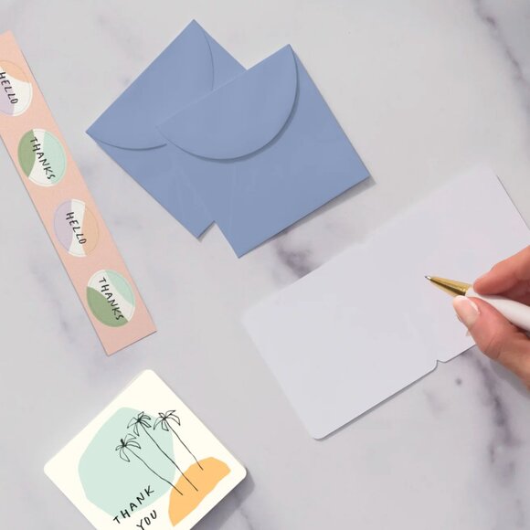 Studio Oh Dotted Palms Mini Note Card Set with Stickers - Picture 3 of 8